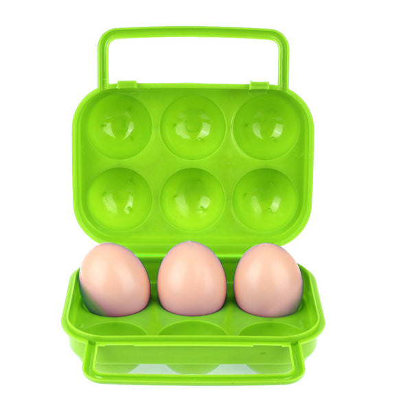 6 Grids Egg Storage Box Plastic Container Organizer Kitchen Gadgets Egg Holder Storage Tool for Travel Outdoor Camping