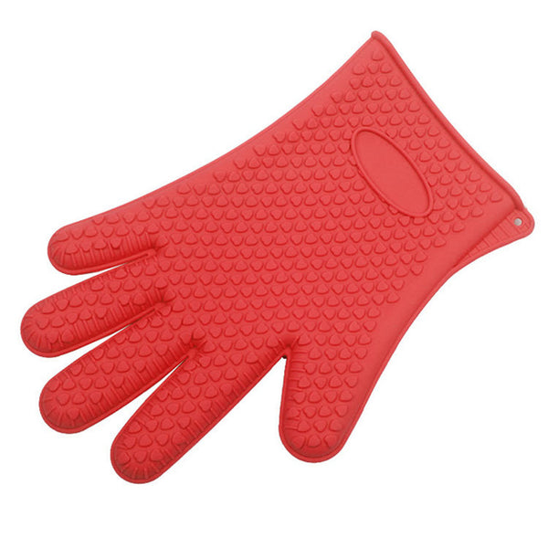 Heat Resistant Silicone Oven Glove Thick Cooking BBQ Grill Glove Oven Mitt Baking Glove Kitchen Barbecue Glove Kitchen Gadgets