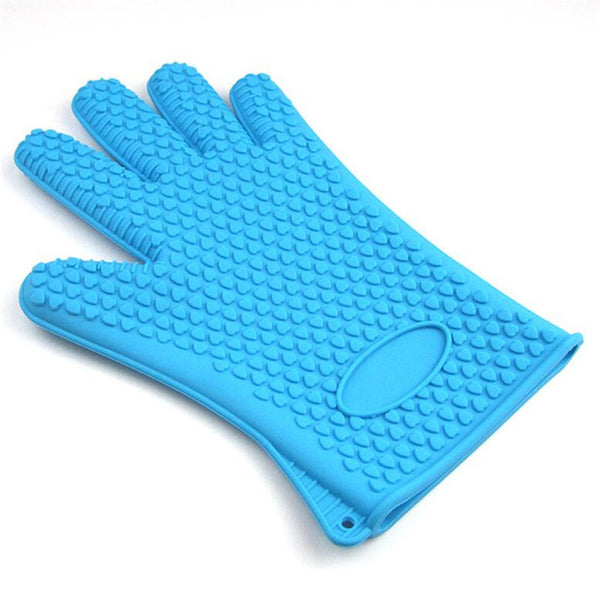 Heat Resistant Silicone Oven Glove Thick Cooking BBQ Grill Glove Oven Mitt Baking Glove Kitchen Barbecue Glove Kitchen Gadgets