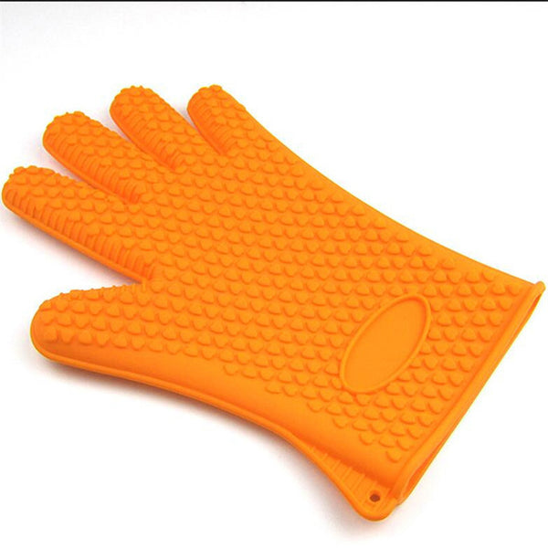 Heat Resistant Silicone Oven Glove Thick Cooking BBQ Grill Glove Oven Mitt Baking Glove Kitchen Barbecue Glove Kitchen Gadgets