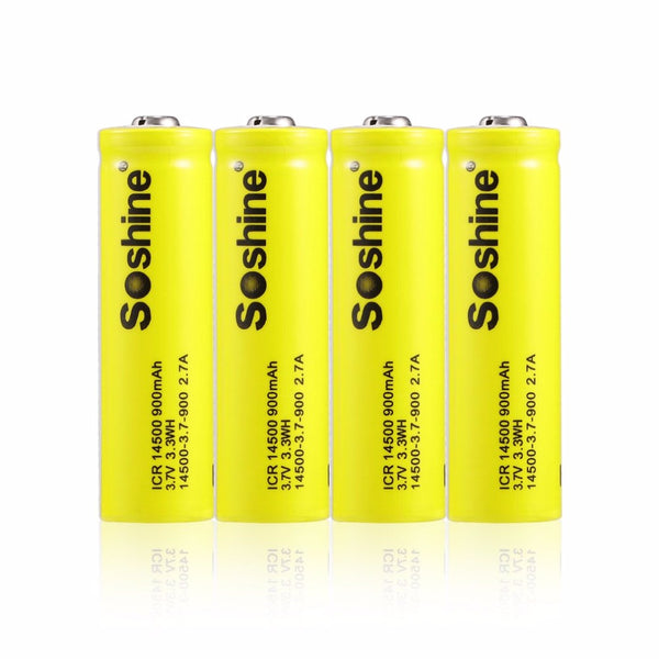 4pcs ICR 14500 3.7V 900mAh Rechargeable Li-ion Battery with Box for LED Torch Flashlight Remote Control Toy Electronic Gadgets
