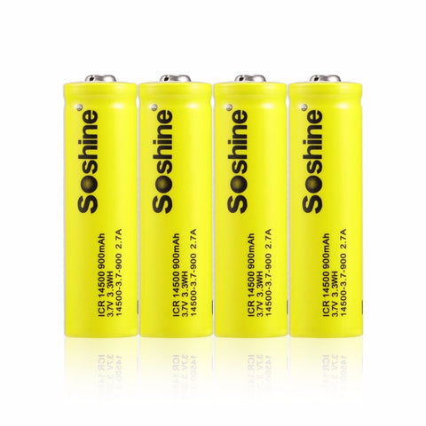 4pcs ICR 14500 3.7V 900mAh Rechargeable Li-ion Battery with Box for LED Torch Flashlight Remote Control Toy Electronic Gadgets