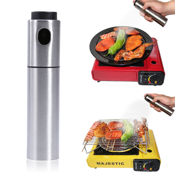 135ML Silver Oil Sprayer Stainless Steel Olive Vinegar Spice Container BBQ Cooking Oil Pump Spray Bottle Kitchen Gadgets Tools