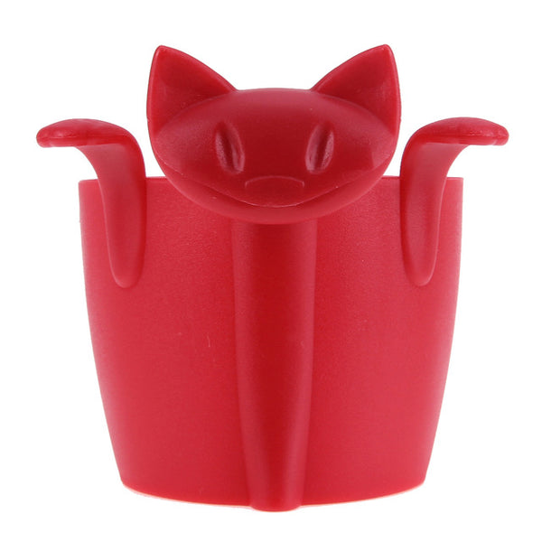 Cartoon Kitten Silicone Tea Strainer Plastic Spice Loose Leaf Tea Infuser Drinking Tea Tools Kitchen Gadgets Tea Accessories