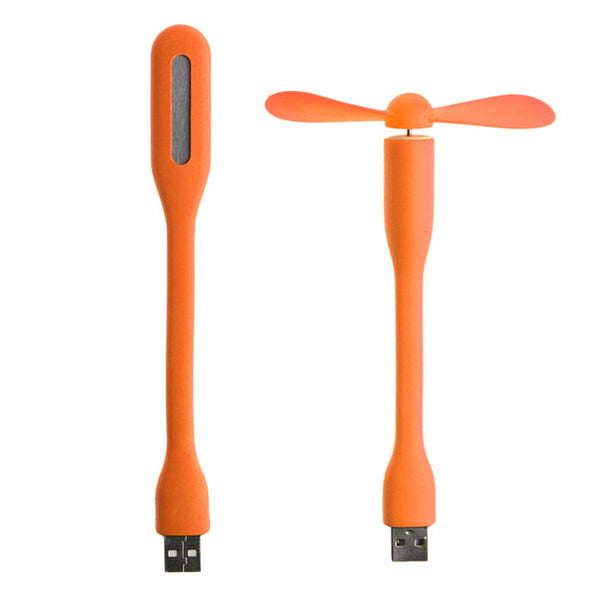 Flexible USB Fan Portable Mini Fan and LED Light Lamp For Xiaomi Power Bank & Notebook & Computer MacBook Laptop Summer Gadget