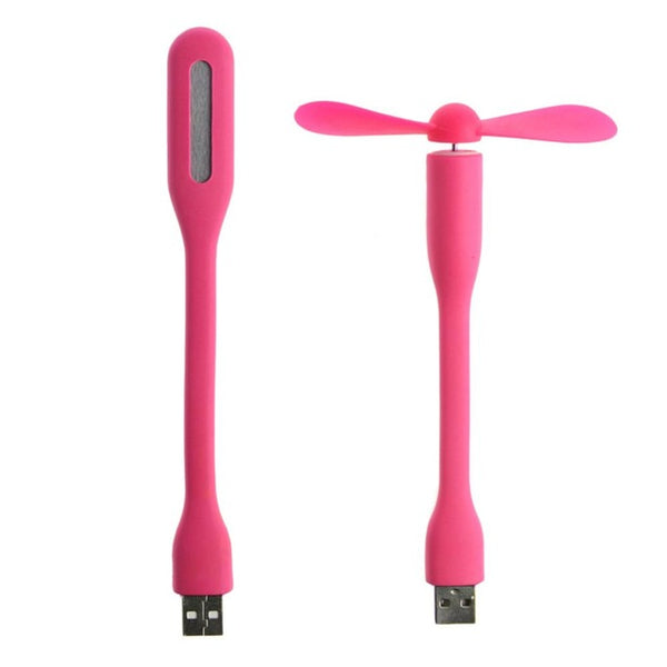 Flexible USB Fan Portable Mini Fan and LED Light Lamp For Xiaomi Power Bank & Notebook & Computer MacBook Laptop Summer Gadget